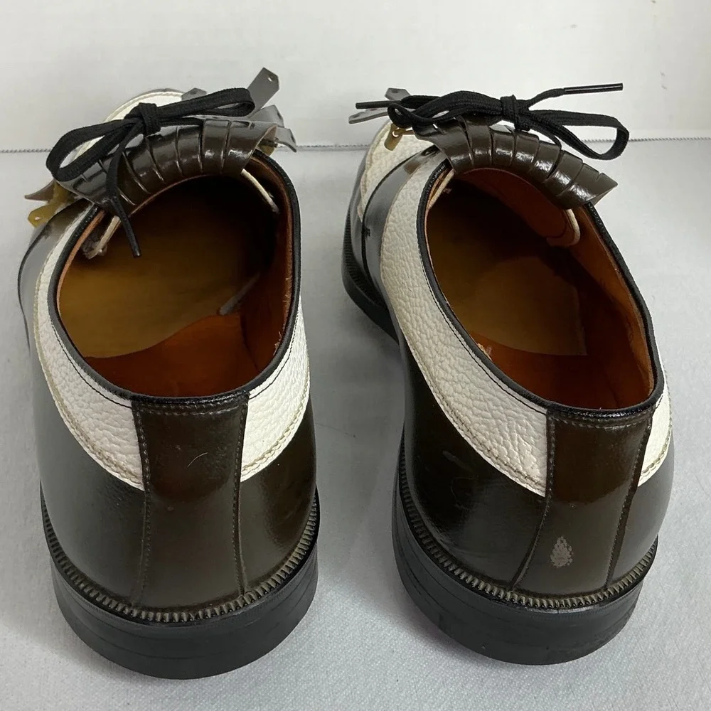 Vintage‎ Ben Hogan Golf Shoes 11C Brown White Kiltie Saddle Spikes USA Retro
